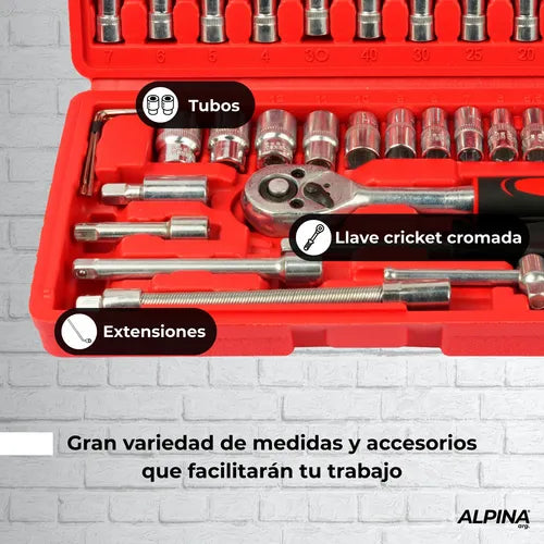 CAJA DE HERRAMIENTAS MULTIUSOS 46 PIEÇAS – ¡Todo lo que necesitas en un solo lugar!