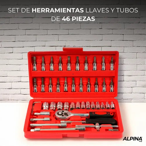 CAJA DE HERRAMIENTAS MULTIUSOS 46 PIEÇAS – ¡Todo lo que necesitas en un solo lugar!